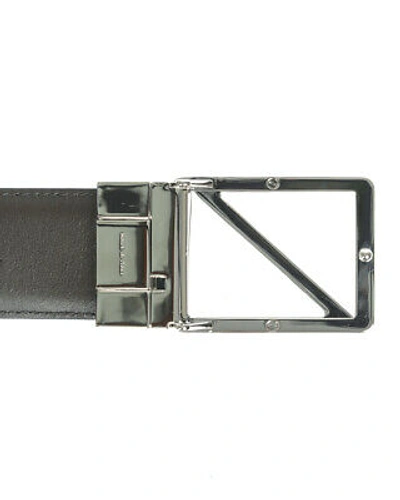 Pre-owned Zegna Belt Double Face Leather Italy Man Black Brdcx2505d Ntm Sz.95 Make Offer