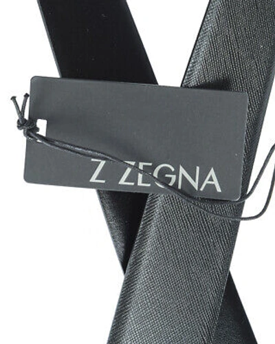 Pre-owned Zegna Belt Double Face Leather Italy Man Black Bwinm2958f Ner Sz.110 Make Offer