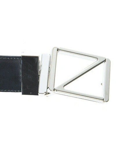 Pre-owned Zegna Belt Double Face Leather Italy Man Black Brdcx2505d Ntm Sz.95 Make Offer