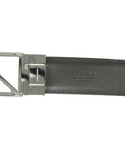 Pre-owned Zegna Belt Double Face Leather Italy Man Black Brdcx2505d Ntm Sz.95 Make Offer