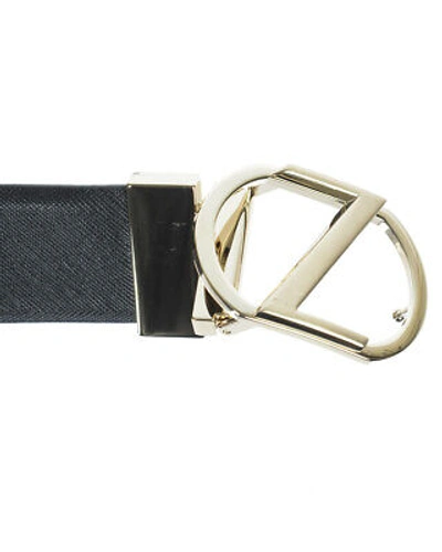 Pre-owned Zegna Belt Double Face Leather Italy Man Black Bwinm2958f Ner Sz.110 Make Offer