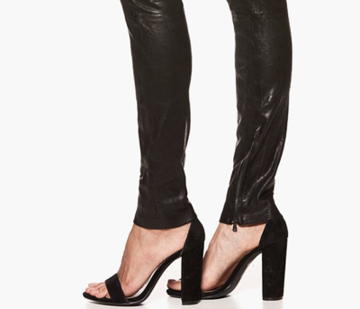 Pre-owned Paige . Ellery Ankle Zip, 100% Lamb Leather, Black, Size 27