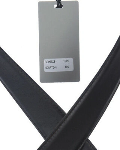 Pre-owned Zegna Belt Double Face Leather Italy Man Black Boxbx8505f Tdn Sz.115 Make Offer