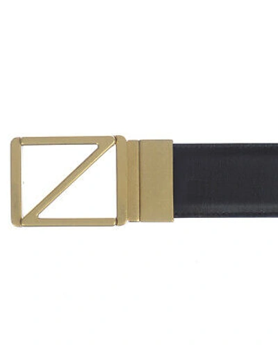 Pre-owned Zegna Belt Double Face Leather Italy Man Black Boxbx8505f Tdn Sz.115 Make Offer