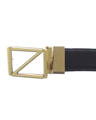 Pre-owned Zegna Belt Double Face Leather Italy Man Black Boxbx8505f Tdn Sz.115 Make Offer