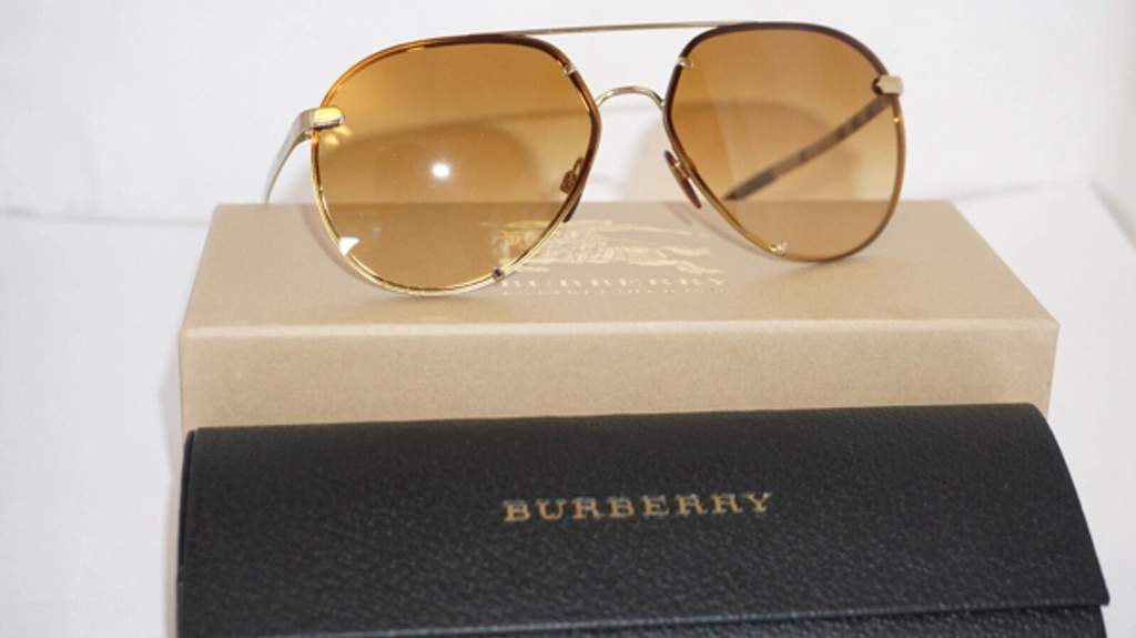 Pre owned Burberry Sunglasses Aviator Gold Gold Mirror Be3092q 1145i4 60 13 140 In Yellow ModeSens