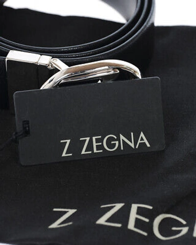 Pre-owned Zegna Belt Leather Made In Italy Man Black Bmdse1 602c Ner Sz 110 Make Offer