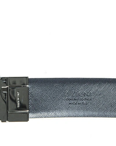 Pre-owned Zegna Belt Double Face Leather Italy Man Black Bsafx1994c Nbu Sz.115 Make Offer