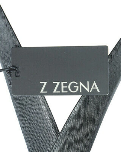Pre-owned Zegna Belt Double Face Leather Italy Man Black Bsafx1994c Nbu Sz.115 Make Offer