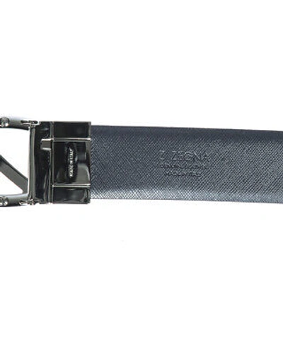 Pre-owned Zegna Belt Double Face Leather Italy Man Black Bsafx1994c Nbu Sz.115 Make Offer