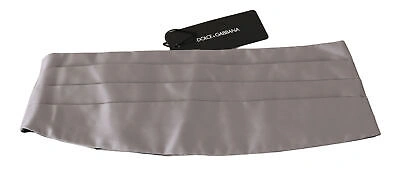 Pre-owned Dolce & Gabbana Cummerbund Gray Men Waist Belt 100% Silk S. It50 / L Rrp $450