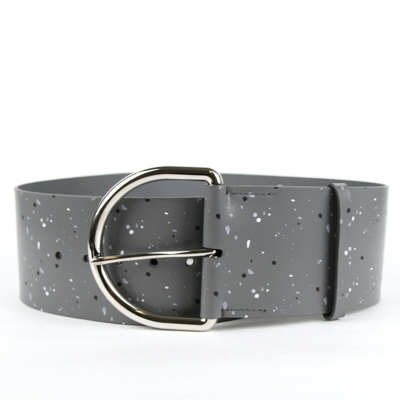 Pre-owned Balenciaga $495  Women's Dark Grey Linoleum Wide Belt 80/32 493315 1200 In Gray