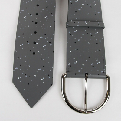 Pre-owned Balenciaga $495  Women's Dark Grey Linoleum Wide Belt 80/32 493315 1200 In Gray