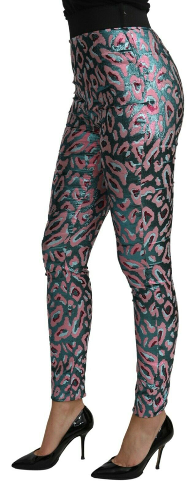 Pre-owned Dolce & Gabbana Pants Multicolor Patterned Cropped High Waist It40/ Us6/ S $1300