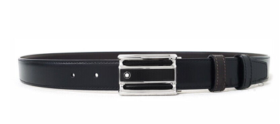 Pre-owned Montblanc 114423 Leather Strap Reversible Belt 1x45 Inch Eu Made Ups Black/brown