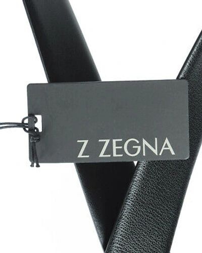 Pre-owned Zegna Belt Double Face Leather Italy Man Black Bdrsm2965 Ner Sz.110 Make Offer