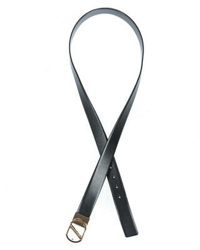 Pre-owned Zegna Belt Double Face Leather Italy Man Black Bdrsm2965 Ner Sz.110 Make Offer