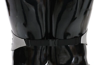 Pre-owned Dolce & Gabbana Cummerbund Gray Men Waist Belt 100% Silk S. It48 / M Rrp $450