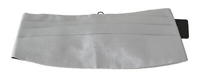 Pre-owned Dolce & Gabbana Cummerbund Gray Men Waist Belt 100% Silk S. It48 / M Rrp $450