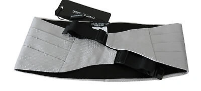 Pre-owned Dolce & Gabbana Cummerbund Gray Men Waist Belt 100% Silk S. It48 / M Rrp $450