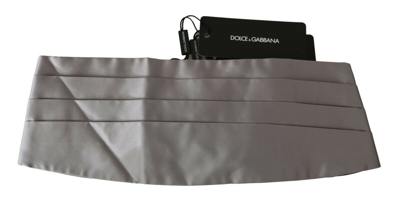 Pre-owned Dolce & Gabbana Cummerbund Gray Men Waist Belt 100% Silk S. It50 / L Rrp $450