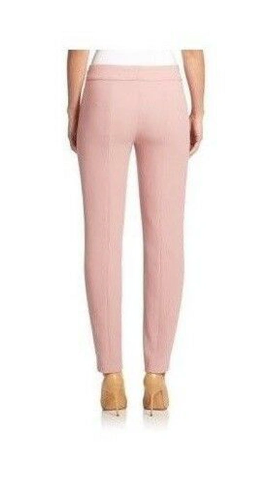 Pre-owned Escada $795  Tina Virgin Wool Straight Leg Pants French Rose Pink 36