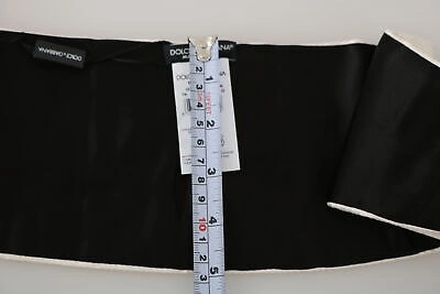 Pre-owned Dolce & Gabbana Cummerbund White Men Waist Belt 100% Silk S. It48 / M Rrp $450