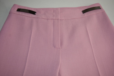 Pre-owned Escada $795  Tina Virgin Wool Straight Leg Pants French Rose Pink 36