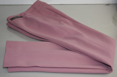 Pre-owned Escada $795  Tina Virgin Wool Straight Leg Pants French Rose Pink 36