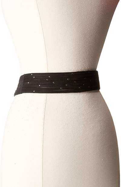 Pre-owned Frye 170124 Womens 45mm Leather Fringe Belt With Ring Buckle Black Size Large