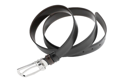 Pre-owned Montblanc 112960 Leather Strap Reversible Belt 1x45 Inch Eu Made Fedex Priority In Black