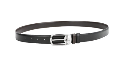 Pre-owned Montblanc 112960 Leather Strap Reversible Belt 1x45 Inch Eu Made Fedex Priority In Black