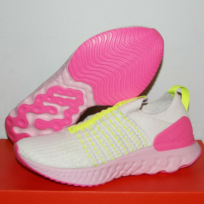 nike react phantom run flyknit 2 white volt pink glow