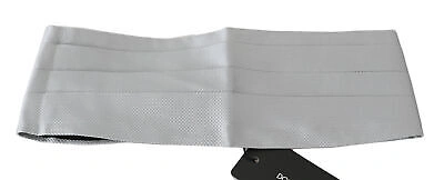 Pre-owned Dolce & Gabbana Cummerbund Gray Men Waist Belt 100% Silk S. It48 / M Rrp $450