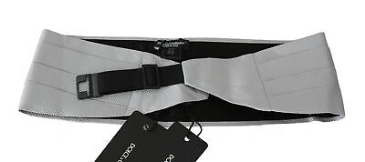 Pre-owned Dolce & Gabbana Cummerbund Gray Men Waist Belt 100% Silk S. It50 / L Rrp $450