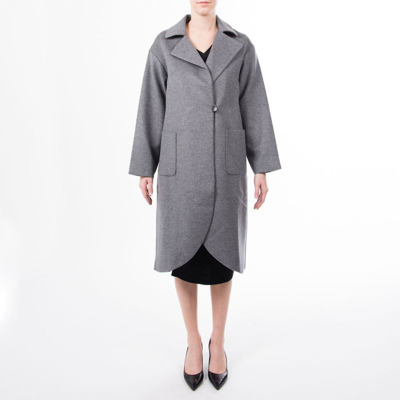 Pre-owned Cawce Women's Double Swan Wool Coat. Gray. New. Ship Free