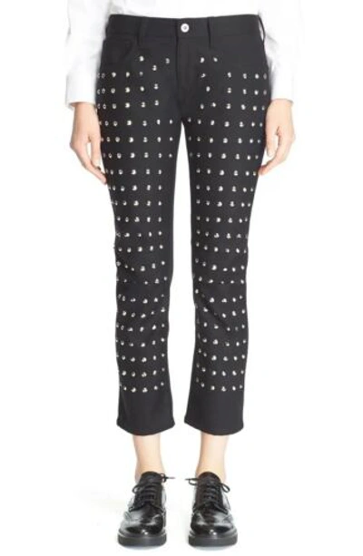 Pre-owned Junya Watanabe Studded Crop Ponte Knit Pants Size Xs Msrp $1020 In Black