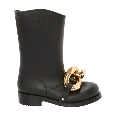 Shop Jw Anderson High Chain Rubber Boots In Black