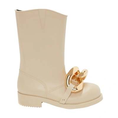 Shop Jw Anderson High Chain Rubber Boots In Light Beige
