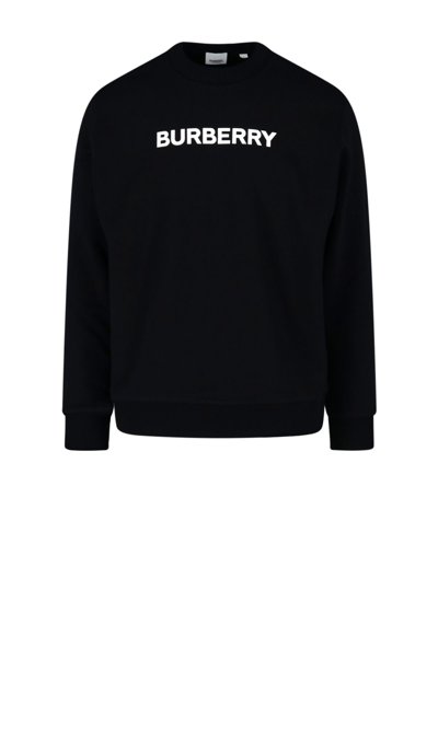 Shop Burberry Men's Black Cotton Sweatshirt