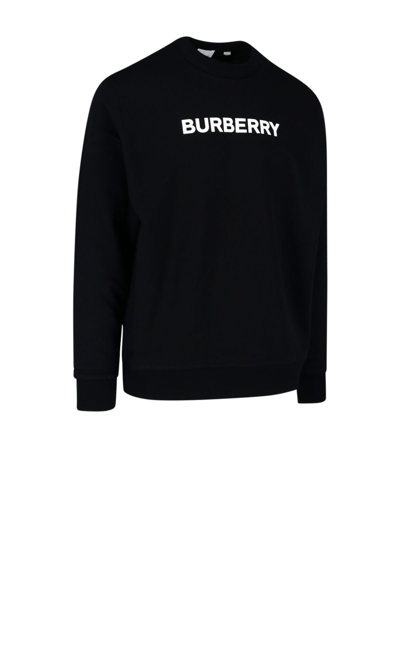 Shop Burberry Men's Black Cotton Sweatshirt