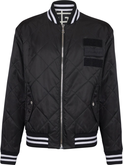 Shop Balmain Men's Black Polyamide Outerwear Jacket