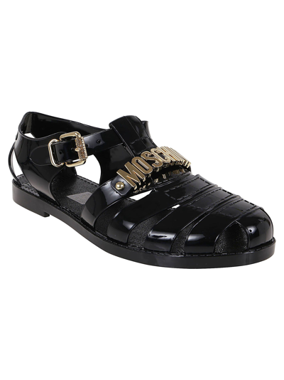 Shop Moschino Men's Black Other Materials Sandals