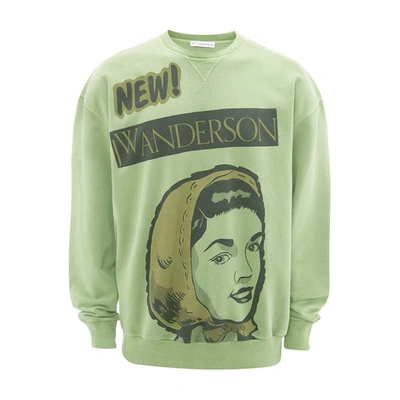 Shop Jw Anderson Glamour Bonnet Print Classic Sweatshirt In Hemp