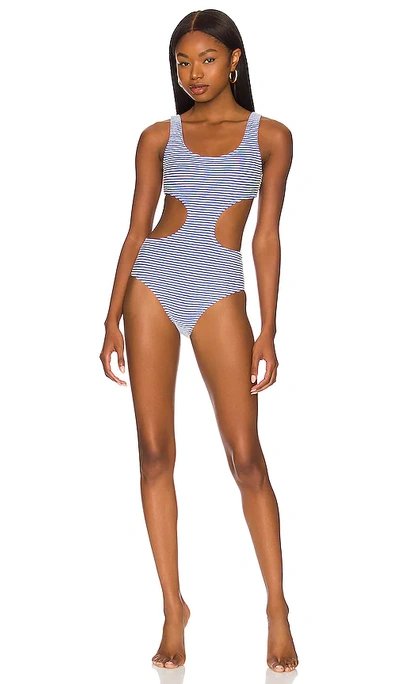 Shop Solid & Striped The Sarah One Piece In Lapis Stripe
