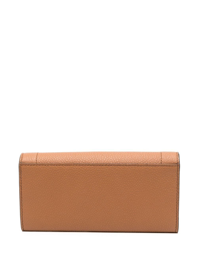 Lancel Pebbled-leather Purse In Neutrals