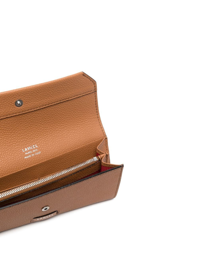 Lancel Pebbled-leather Purse In Neutrals
