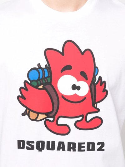 Shop Dsquared2 Cartoon Logo-print T-shirt In White