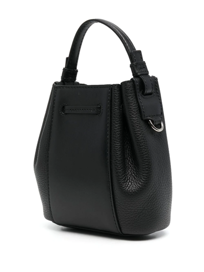 Shop Furla Miastella Studded Leather Bucket Bag In Black