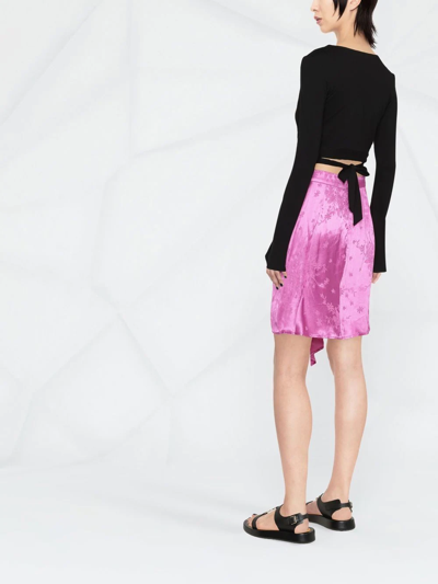 Shop Sabina Musayev Orca Draped Ruched Skirt In Pink
